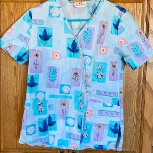 White Cross Scrub Top.